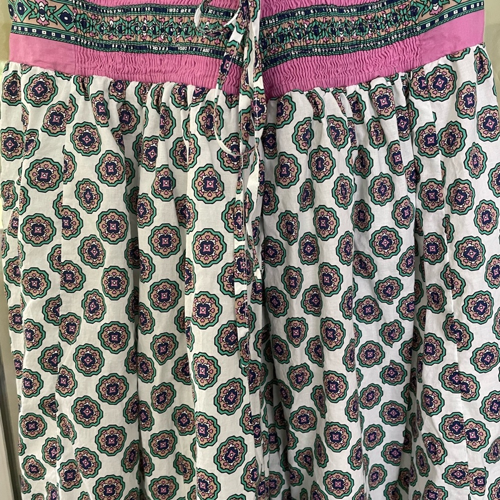 J.Crew Organic Cotton Wedding Guest Midi Dress L | Print Boho graduation dress - Picture 7 of 12